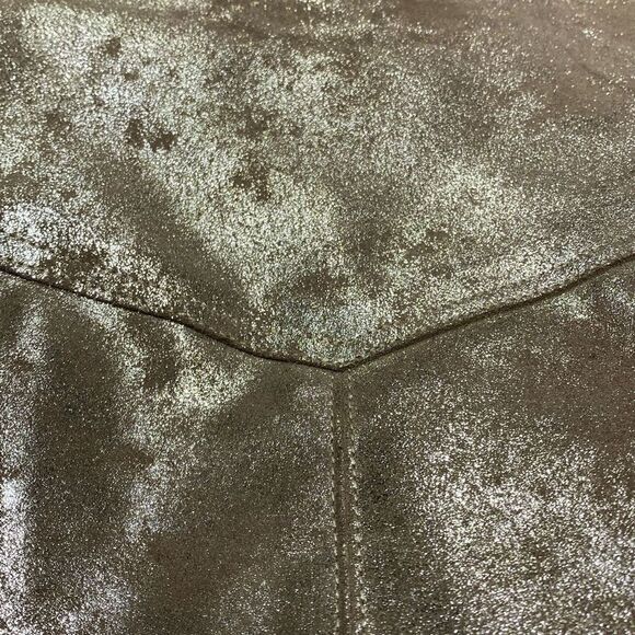 Cofi Genuine Leather Brushed Gold Metallic Hobo Shoulder Bag - Picture 3 of 8